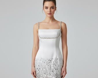 princess polly baby blue dress Becca Kufrin's White Beaded Gown