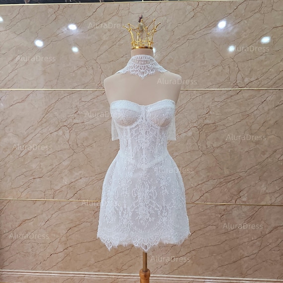sachin and babi light blue dress White Mini Dress for Bachelorette Party or Bridal Shower main image 1