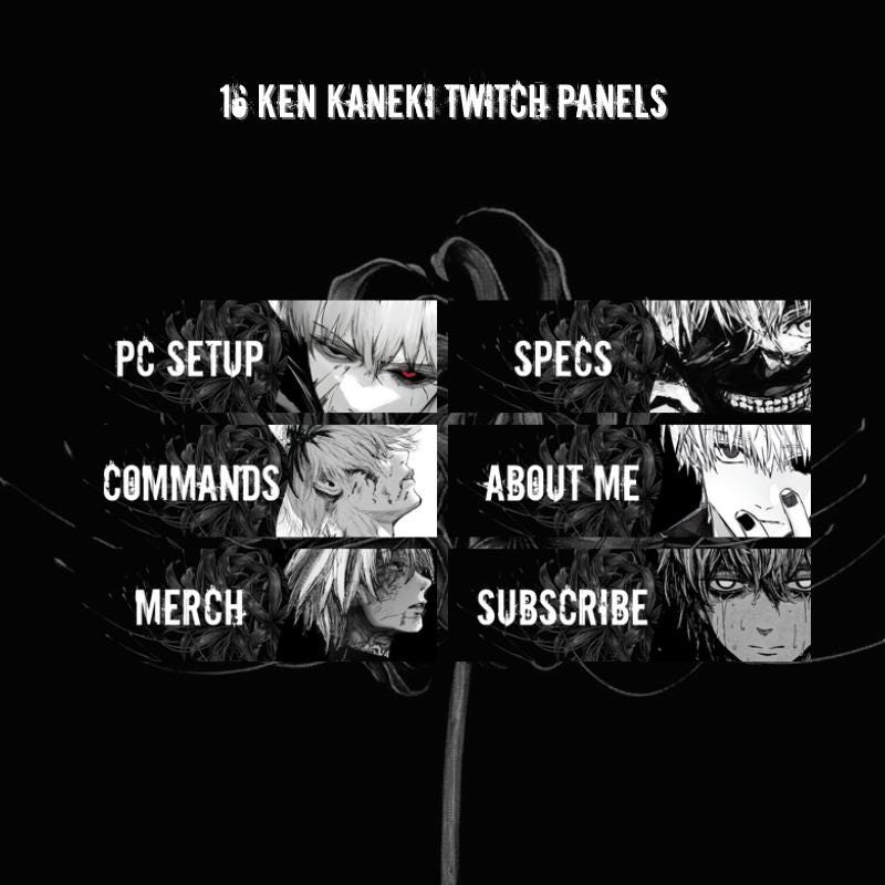 Tokyo Ghoul Banner 16 Ken Kaneki Twitch Panels Anime Tokyo Ghoul