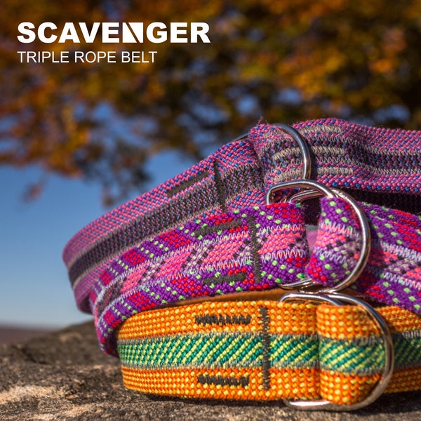 Cintura da arrampicata in corda riciclata: design a tripla corda fatto a mano