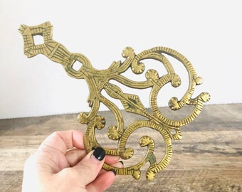 a Lot of Patina Wall Decor Mini Brass Trivet with Details Brass Decor Home Decor
