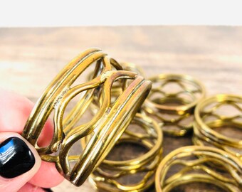 Vintage Gold Rose Gold Filligree Napkin Rings Bow Napkin Rings Set of 4