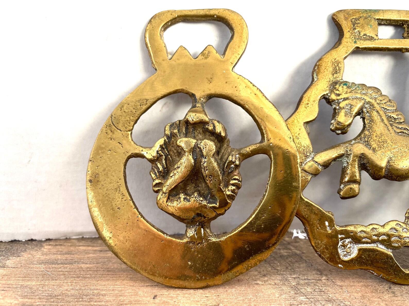 English Vintage Horse Brasses Set of 4 Vintage Horse Brasses Etsy