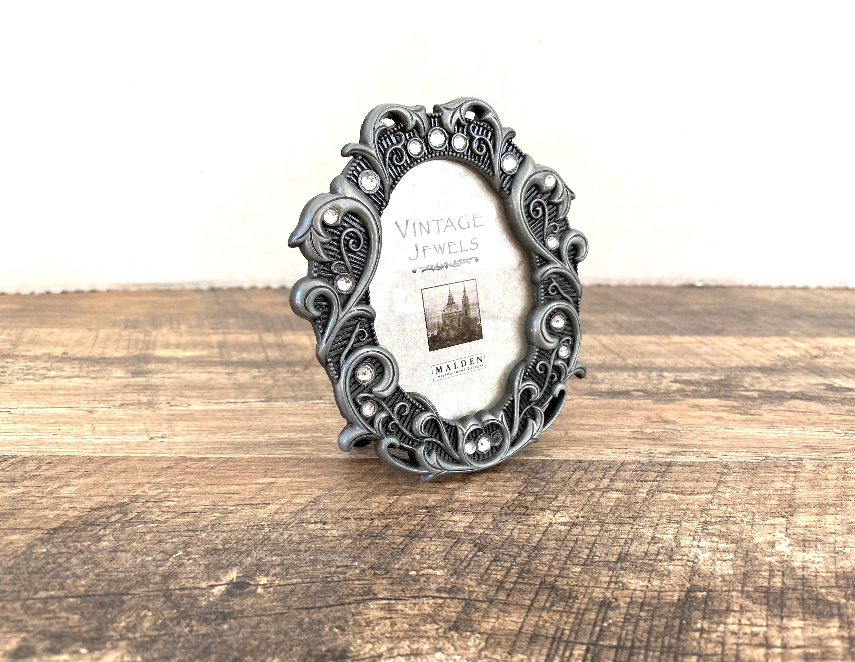 Vintage pewter like frame ornate detail photo frame photo Etsy
