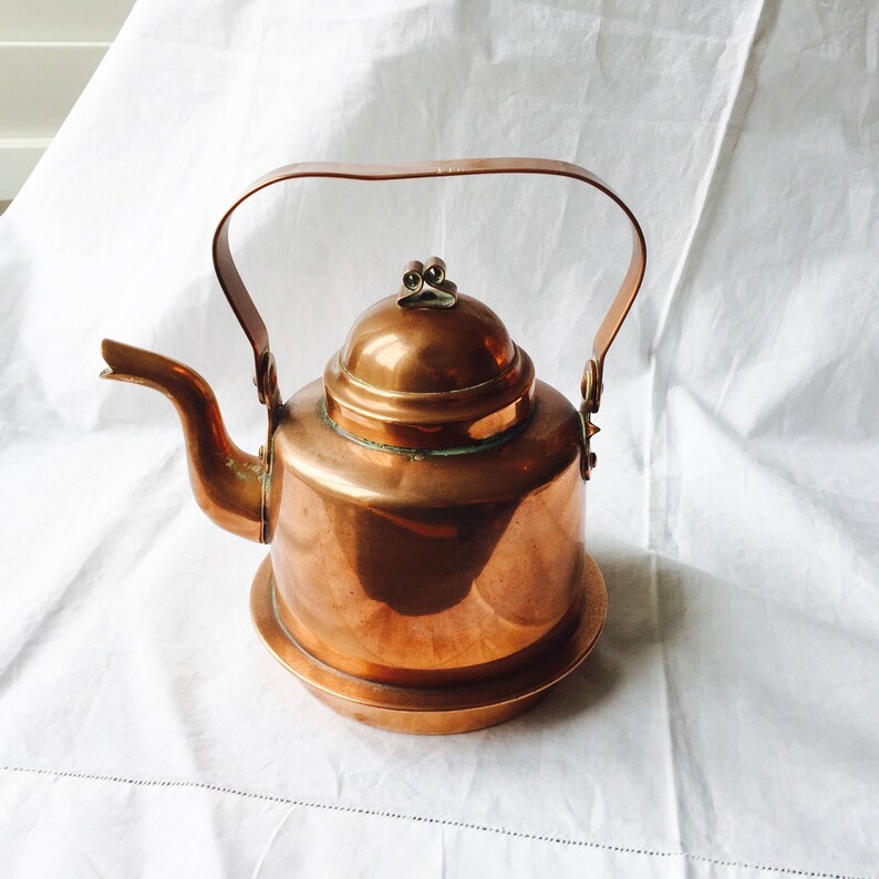 VINTAGE Copper Kettle Skultuna 1607 1 litrec Polished Copper Kettle made in Sweden