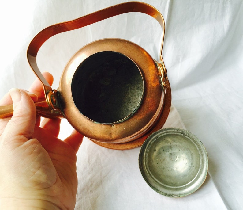 VINTAGE Copper Kettle Skultuna 1607 1 litrec Polished Copper Kettle made in Sweden