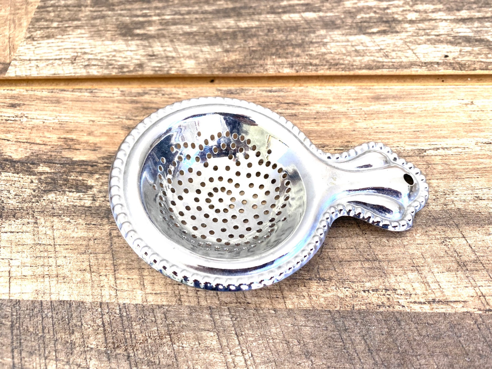 Vintage Silver tea strainer set spoon loose tea strainer fits Etsy