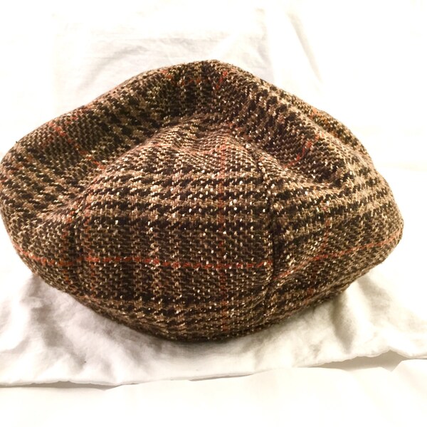 Vintage Raffaello Bettini Italian Beret brown tweed