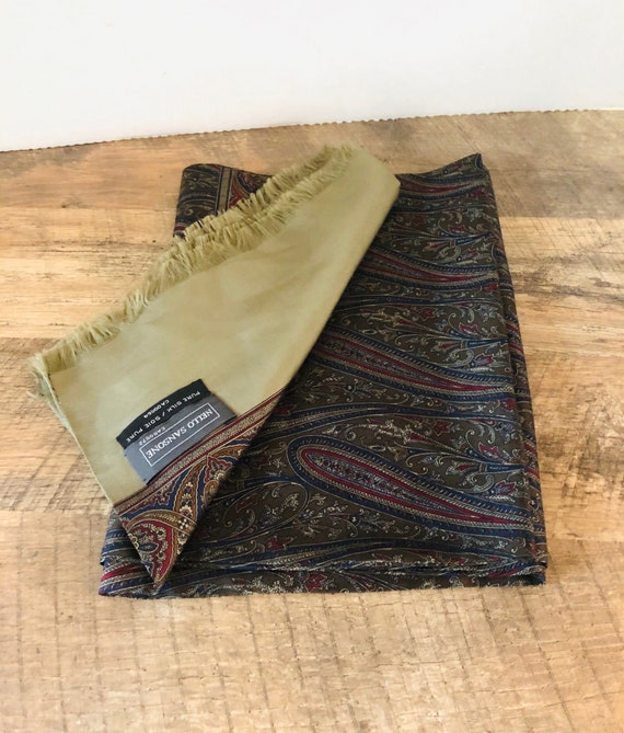Vintage men’s scarf silk paisley scarf by Nello S
