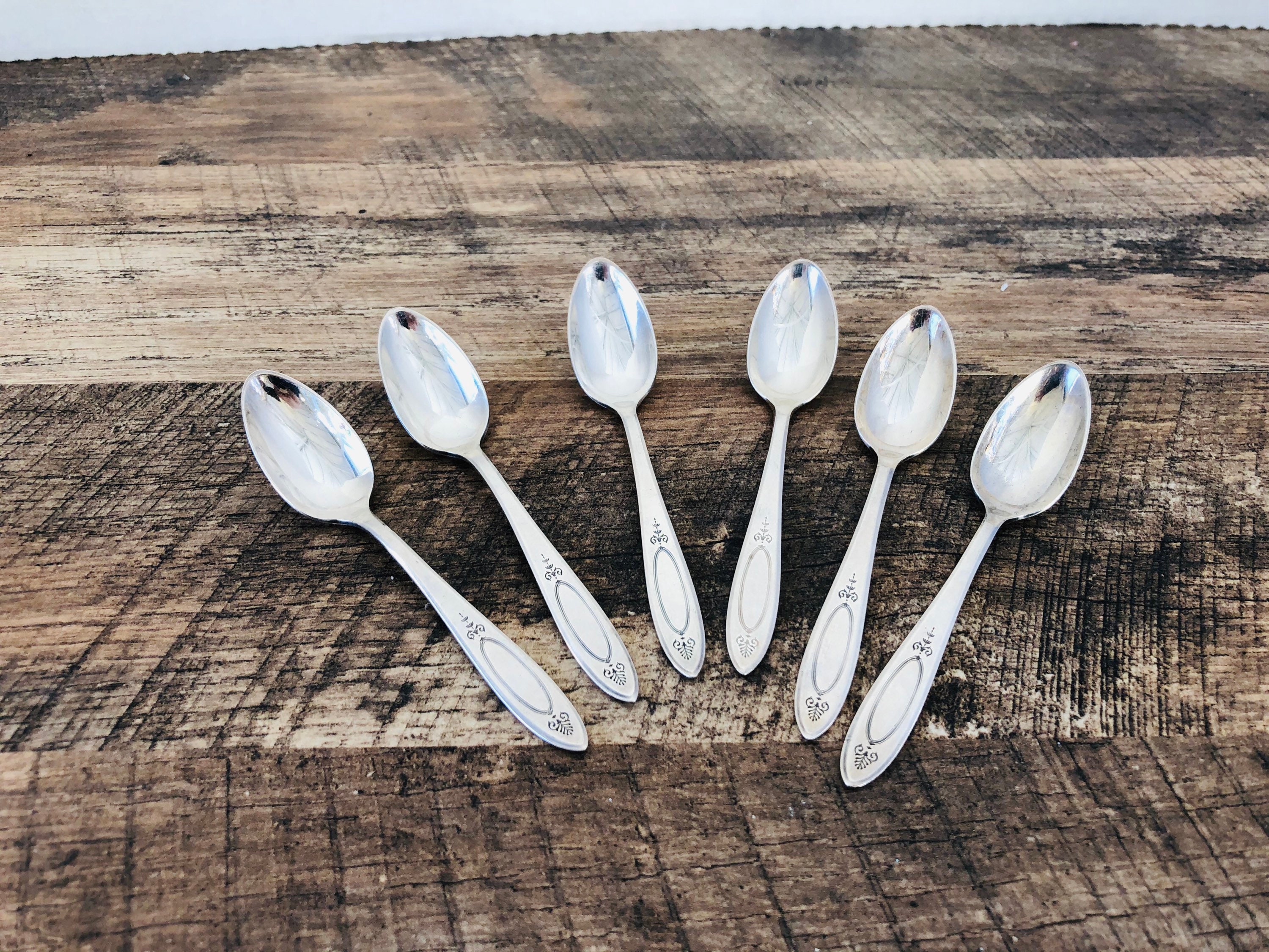 Vintage teaspoons vintage set of 6 silver plated small spoons Etsy