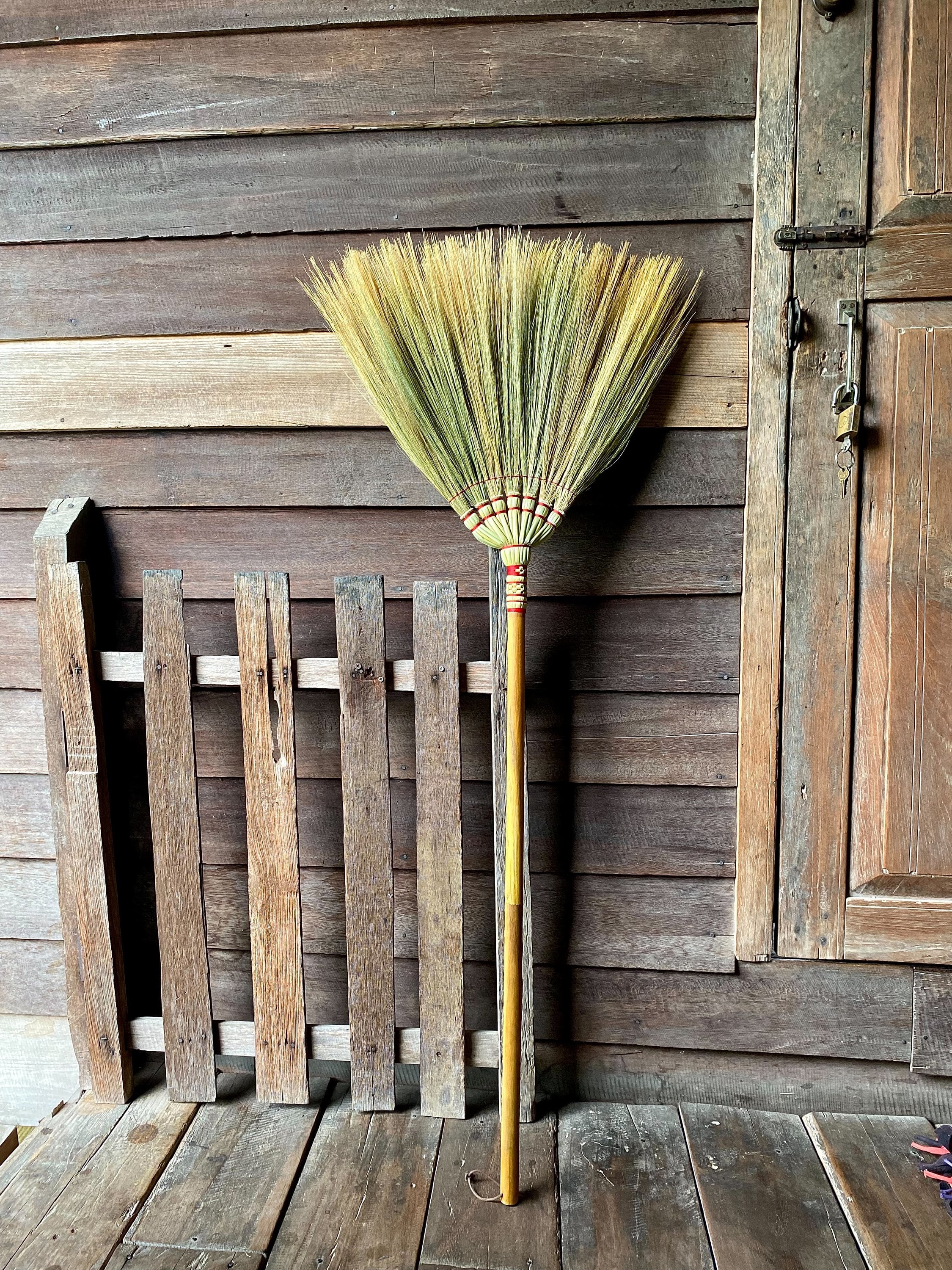 Handmade Whisk Sweeping Broom Asian Broom 46 Inch Straw Soft Broom Long ...