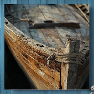Fisherman&#39;s Boat Coastal Canvas, Beach House Decor, Beachy Wall Art, Large Wall Art, Coastal Wall Decor, Gift for Home, Aesthetic Wall Art