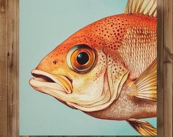 Cuadro decorativo de peces para pared, arte para la sala de estar, decoración para encima de la cama, decoración de pared grande, decoración de pared para casa de playa, regalo de Navidad, lienzo decorativo de moda para pared.
