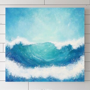 Ocean Waves Canvas Art, Coastal Wall Art, Beach Wave Print, Ocean-Inspired Art, Coastal Wave Art, Seaside Ocean Canvas, Nautical Home Decor
