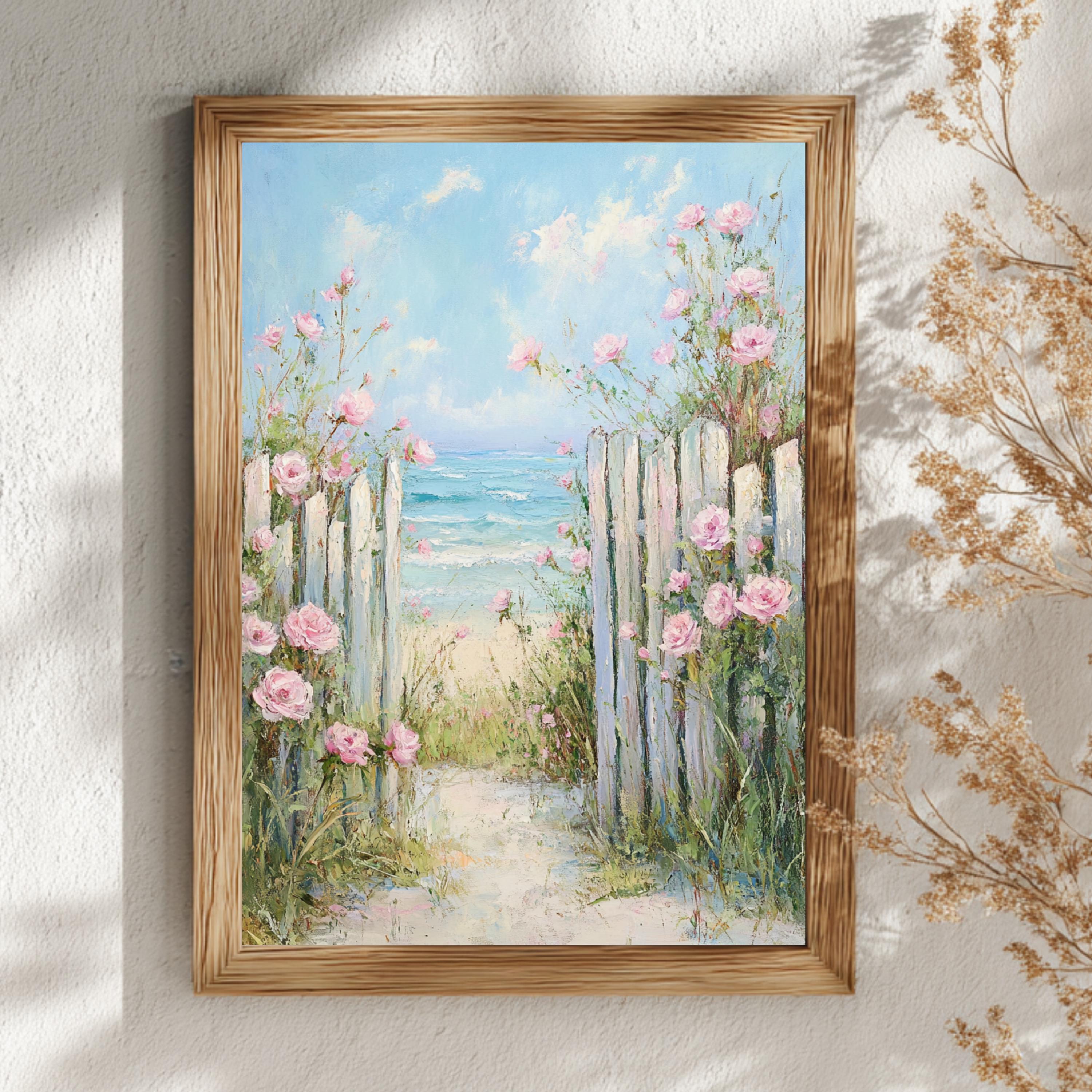 ☆AIアート☆ 花と少女の水彩タッチ絵画 額付き ☆AIアート