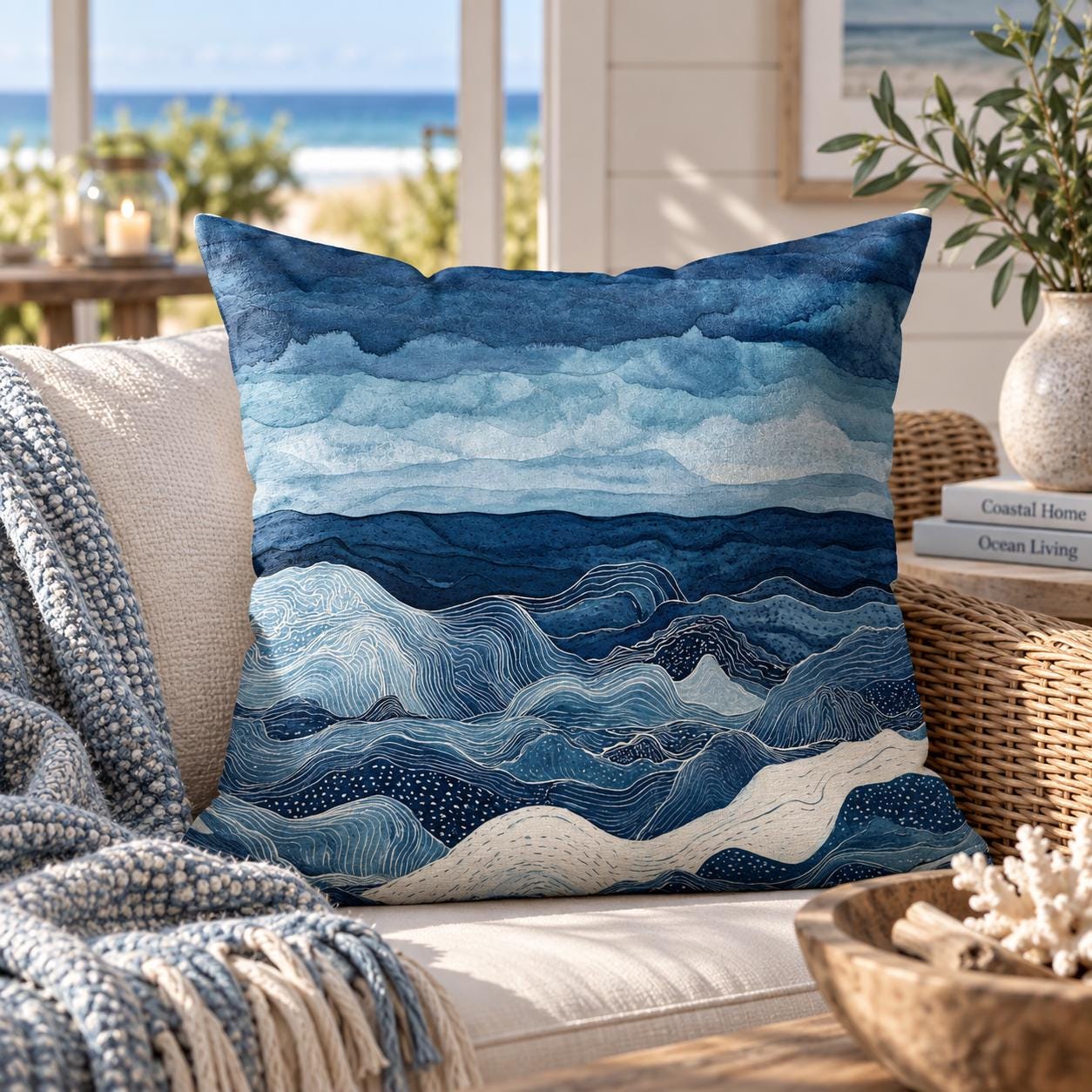 Coastal Pillow Cover - Etsy