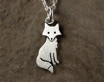 Tiny fox pendant / necklace - sterling silver