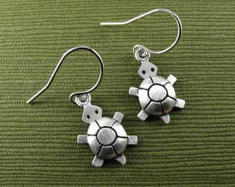 Turtle earrings - sterling silver