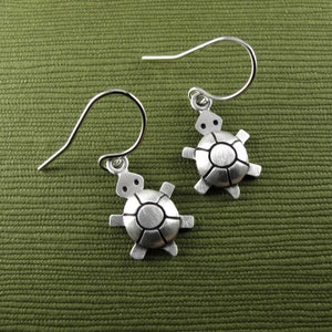 Turtle earrings - sterling silver