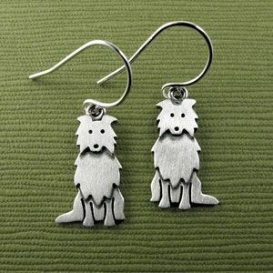 Tiny Collie earrings - sterling silver