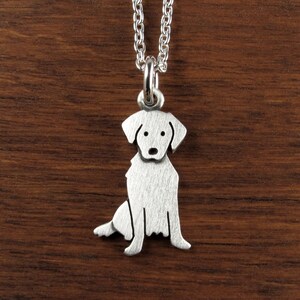 Petit pendentif / collier golden retriever - argent sterling