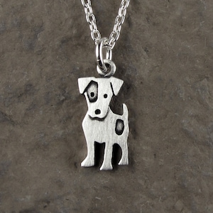 Tiny Jack Russell terrier pendant / necklace sterling silver image 1