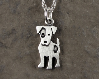 Tiny Jack Russell terrier pendant / necklace - sterling silver