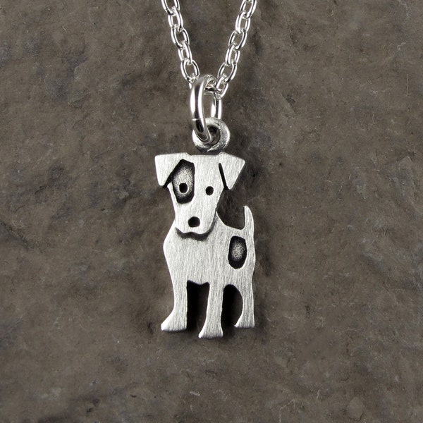 Tiny Jack Russell terrier pendant / necklace - sterling silver