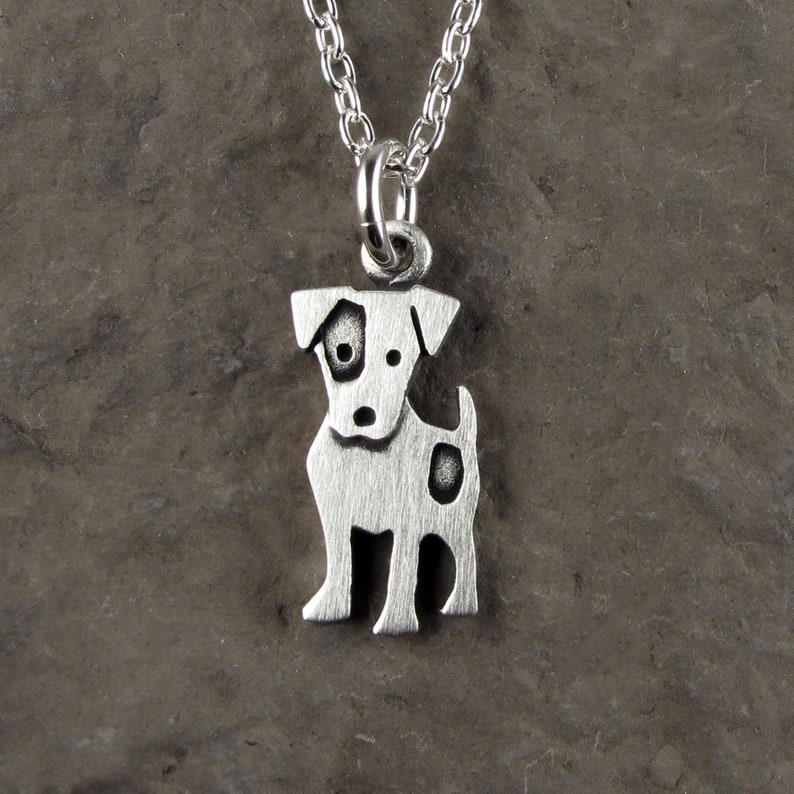 Tiny Jack Russell terrier pendant / necklace sterling silver image 1