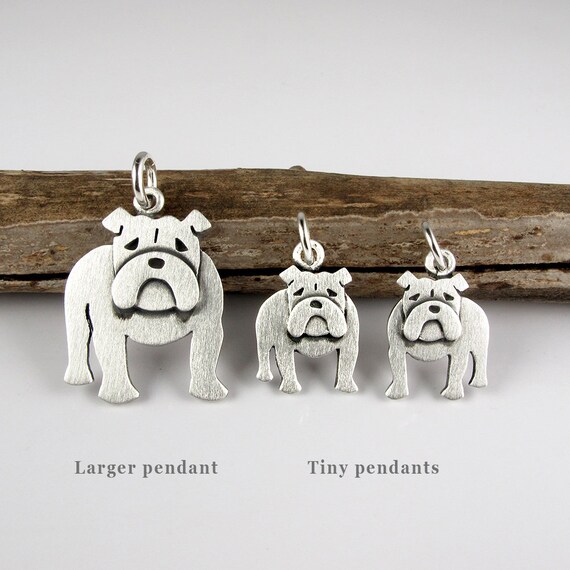 Collana Bulldog Inglese In Argento 925 | Ciondolo Con Cuore | Gioiello Per Amanti Dei Cani