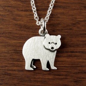 Tiny bear pendant / necklace - sterling silver
