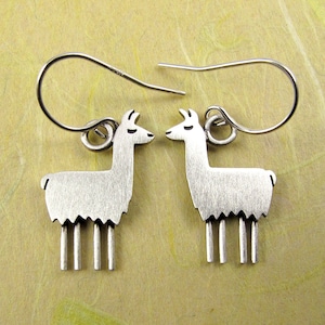 Tiny llama earrings - sterling silver