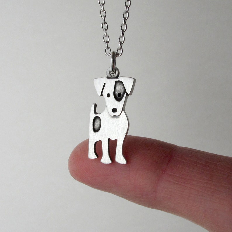 Jack Russell terrier pendant / necklace larger size sterling silver image 3