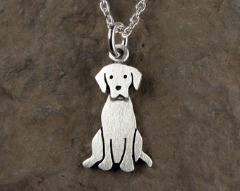 Tiny Labrador retriever pendant / necklace - sterling silver