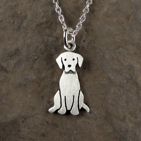 Tiny Labrador retriever pendant / necklace - sterling silver