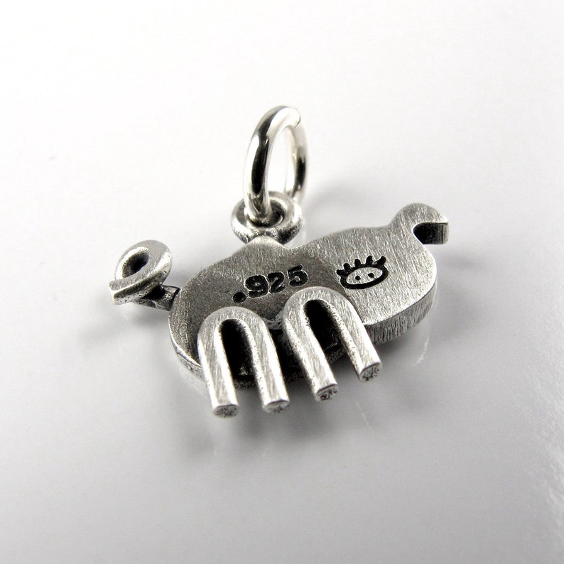 Tiny pig pendant / necklace sterling silver image 3