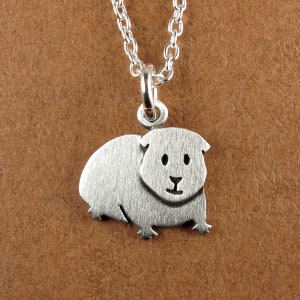 Tiny guinea pig pendant / necklace - sterling silver