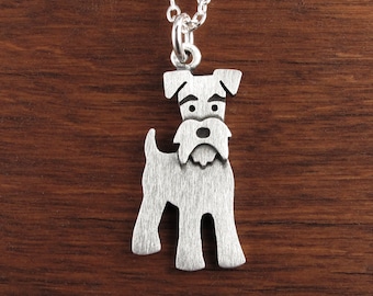 Schnauzer pendant / necklace (larger size) - sterling silver