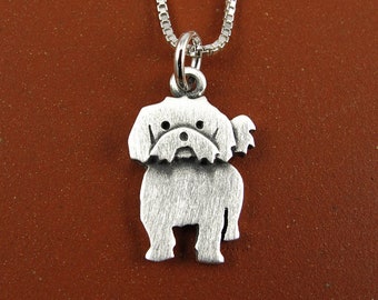 Tiny Shih Tzu pendant / necklace - sterling silver