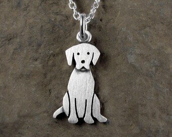 Tiny Labrador retriever pendant / necklace - sterling silver