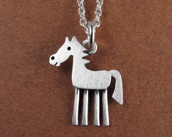 Tiny horse pendant / necklace - sterling silver
