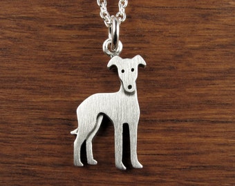 Tiny Greyhound pendant / necklace - sterling silver