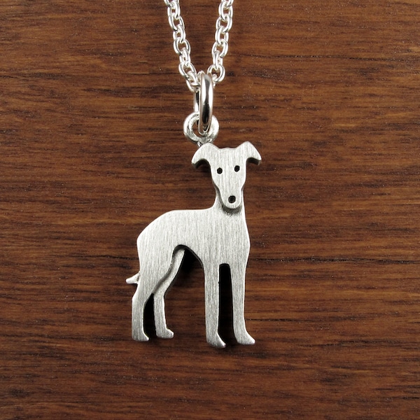 Tiny Greyhound pendant / necklace - sterling silver