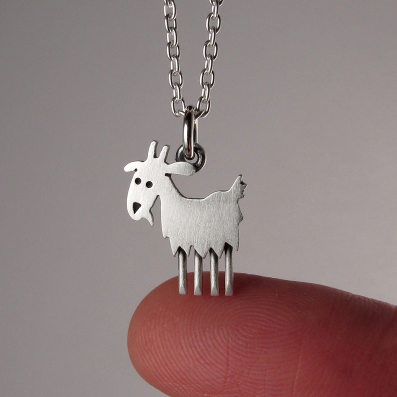 Tiny goat pendant / necklace image 2