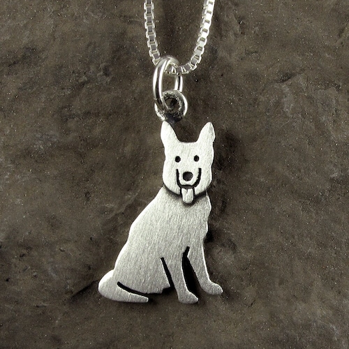 GERMAN SHEPHERD Necklace 925 Sterling Silver on Card With Etsy