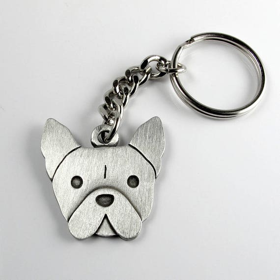 Boston Terrier Keychain Pewter