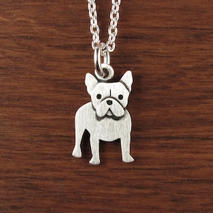 Tiny French Bulldog pendant / necklace - sterling silver