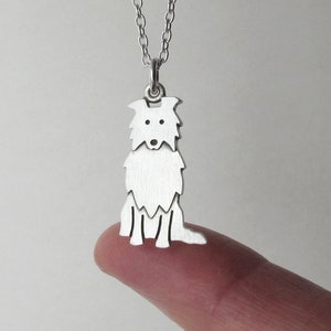 Collie pendant / necklace larger size sterling silver image 2