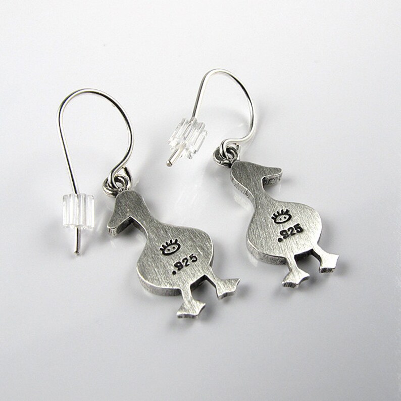 Tiny duck earrings image 4