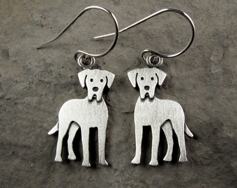 Winzige Deutsche Doggen Ohrringe - Sterling Silber